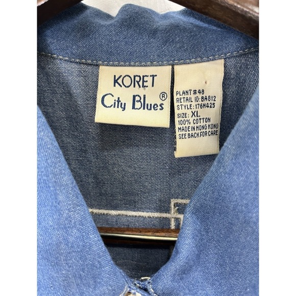 Koret City BluesWomen's  XL Denim Patchwork Embroidered Button Front Shirt - Picture 4 of 14